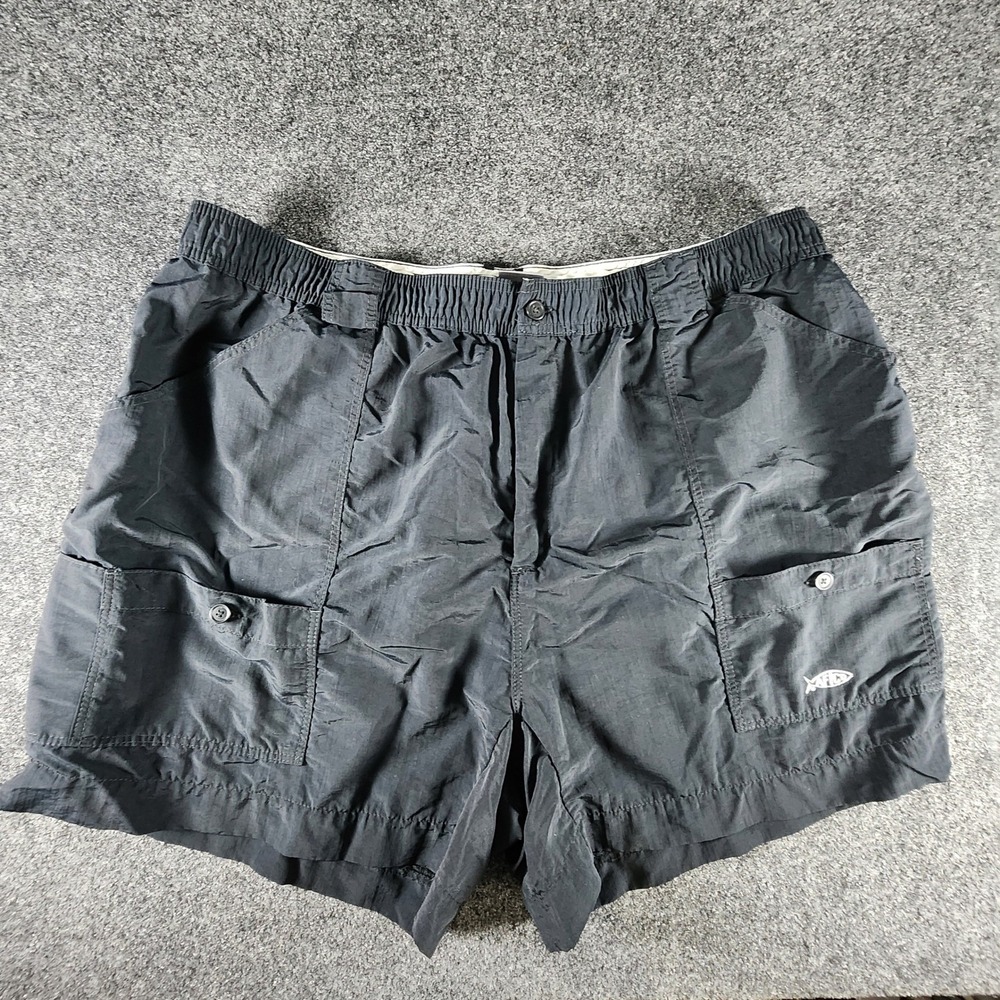 AFTCO Bluewater M01 Mens Fishing Shorts Black Nylon Size 46‎ Pliers Pocket